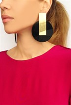 серьги с золотой палочкой - фото 94315