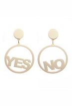 серьги YES/NO белые - фото 94318