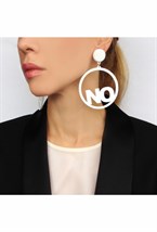 серьги YES/NO белые - фото 94320
