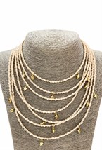 подвеска многорядная со звездами бежевая - фото 94340