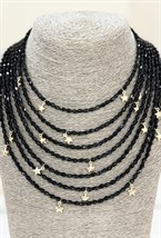 подвеска многорядная со звездами черная - фото 94348