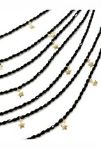 подвеска многорядная со звездами черная - фото 94349