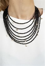 подвеска многорядная со звездами черная - фото 94350