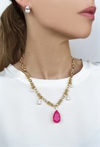 подвеска с кулоном капля - фото 94358