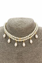 чокер из жемчуга с каплями - фото 94362