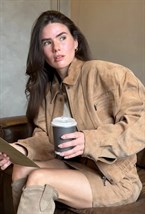 Бомбер-авиатор замшевый - фото 94519