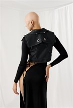 Жилетка со съёмной кокеткой и люверсами - фото 96189