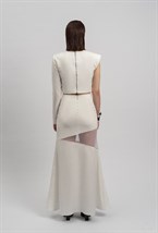 Юбка с прозрачной вставкой макси - фото 96479