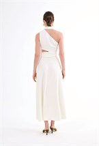 Платье асимметричное с шарфом - фото 96628