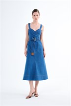 Платье-сарафан из денима - фото 96632