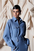 Платье-рубашка из шерсти - фото 96741