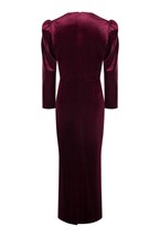 Бархатное платье-футляр - фото 97228