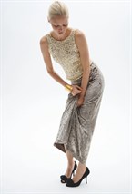 Юбка "Teatro foil" из мраморного бархата - фото 97330