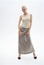 Юбка "Teatro foil" из мраморного бархата - фото 97331