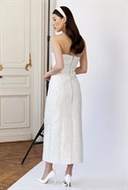 Платье-бандо миди из жаккарда - фото 97492