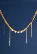 Плетенное ожерелье с жемчугом - фото 97747