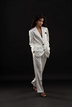 Костюм Oversize из атласа Black&White - фото 98091