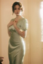 Платье из шёлка с v-образным вырезом - фото 98489