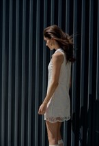 Платье изо льна с хлопковым кружевом - фото 98540