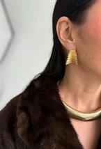 Серьги Golden Oval Lines - фото 98629